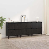 Sideboards 3 pcs Black Oak 60 x 35 x 70 cm Engineered Wood 3415598