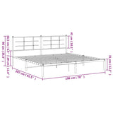 Metal Bed Frame without Mattress with Headboard White 193x203cm 355616