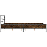 Bed Frame Smoked Oak Engineered wood, Metal, Plywood Double 3280039