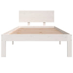 Bed Frame without Mattress White Solid Wood Pine 90x200cm 810481