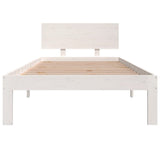 Bed Frame without Mattress White Solid Wood Pine 90x200cm 810481