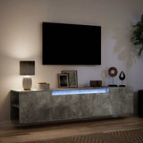 TV Wall Cabinet with LED Concrete Grey 180x31x39.5 cm 3307957