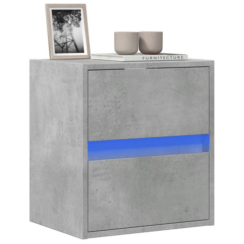 ZNTS TV Wall Cabinet with LED Lights Concrete Grey 41x31x45 cm 852277