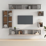 ZNTS 8 Piece TV Cabinet Set Grey Sonoma Engineered Wood 3114500