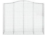 Arched Gabion Baskets 3 pcs 200x50x200/220 cm Galvanised Iron 3145746