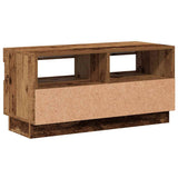 TV Cabinet with LED Lights Old Wood 80x35x40 cm Engineered Wood 856357
