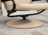 Swivel Recliner Chair and Footstool, Faux Leather Massage Recliner Armchair with Remote Control and T3398P328086