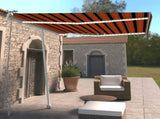 Manual Retractable Awning with LED 300x250 cm Orange and Brown 3069505