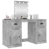 Dressing Table with LED Concrete Grey 130x50x132.5 cm 3185347