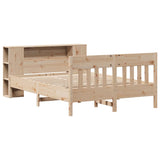 ZNTS Bookcase Bed without Mattress 140x190cm Solid Wood Pine 3323188