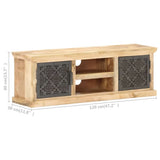 TV Cabinet with Steel Doors 120x30x40cm Solid Mango Wood 289095