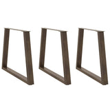 Dining Table Legs V-Shape 3 pcs Natural Steel 80x cm Steel 4012591