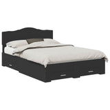 Bed Frame with Headboard Black 160 x 200 cm Engineered Wood 3413169