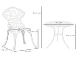 3 Pcs Aluminium Bistro Set Garden Furniture Dining Table Chairs Antique Outdoor Seat Patio Seater T3398P322100