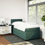 Box Spring Bed with Mattress Dark Green 100x200 cm Velvet 3286249
