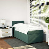 Box Spring Bed with Mattress Dark Green 100x200 cm Velvet 3286249