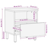 Bedside Cabinet 2 pcs Brown 40 x 33 x 46 cm Solid Mango Wood 4017907