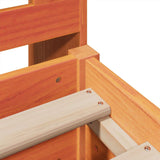 ZNTS Bookcase Bed without Mattress Wax Brown 180x200 cm Super King Solid Wood Pine 3323136
