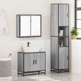 3 Piece Bathroom Furniture Set Grey Sonoma Engineered Wood 3301068