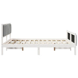 Bed frame White and light grey 150 x 200 cm Solid pine wood 3394317