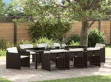 Garden Dining Set 9 pcs Brown Poly Rattan 3380700