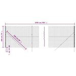 Wire Mesh Fence Anthracite 2x25 m Galvanised Steel 154238