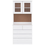 Highboard ALTA White 77x35x165 cm Solid Wood Pine 3187780