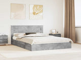 Storage Bed Concrete Grey 160 x 200 cm Engineered Wood 3409900