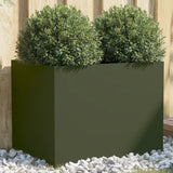 Planter Olive Green 62x47x46 cm Steel 841604