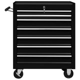 Workshop Tool Trolley with 7 Drawers Black 147174