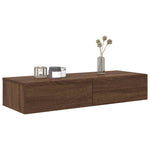 ZNTS Wall Shelf with Drawers Brown Oak 100x36x19 cm Engineered Wood 859992