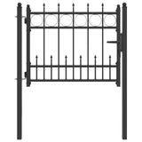 Fence Gate HORST 100 x 75 cm Metal Black Lockable 42034068