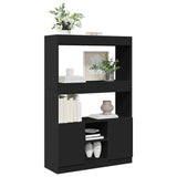 Highboard Black 92x33x140 cm Engineered Wood 3309610