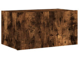 TV Wall Cabinet with LED Lights Smoked Oak 60x35x41 cm 837310