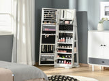 360&deg Swivel Jewellery Cabinet, Free Standing Full Length Mirror with Storage, Lockable Jewellery T3398P344740