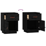 Bedside Cabinets 2 pcs Black 40x34x55 cm Solid Wood Pine 818314