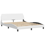 Bed Frame with LED without Mattress "Hvar" White 160x200 cm 3213942