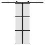 Sliding Door with Hardware Set 76x205 cm Tempered Glass&Aluminium 3332962