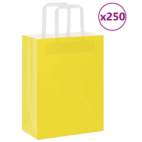 ZNTS Paper Bags 250 pcs with Handles Yellow 21x11x28 cm 4102007