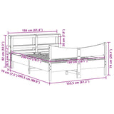 Bed Frame with Headboard Wax Brown 150x200 cm King Size Solid Wood Pine 3306302
