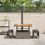 Garden Dining Set Grey Poly Rattan 42007910