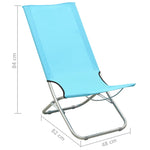 ZNTS Folding Beach Chairs 2 pcs Turquoise Fabric 310380