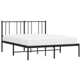 Metal Bed Frame without Mattress with Headboard Black 120x200cm 352478