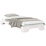 Bed Frame White 80 x 220 cm Solid Pine Wood 872912