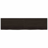 Table Top Dark Brown 200x50x cm Treated Solid Wood Oak 3156460