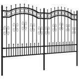 Garden Fence with Spear Top Black 240x125 cm Powder-coated Steel 151086