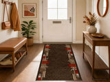 Runner Rug FLORNES Woven Brown 67 x 400 cm PP 7 mm 42057322