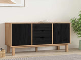 Sideboard OTTA Black 113.5 x 43 x 73 cm Solid Pine Wood 42041753