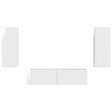TV Cabinet Set 2 pcs High Gloss White Engineered Wood 3408974