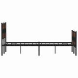 Metal Bed Frame without Mattress Brown Oak 160x200 cm 3308477